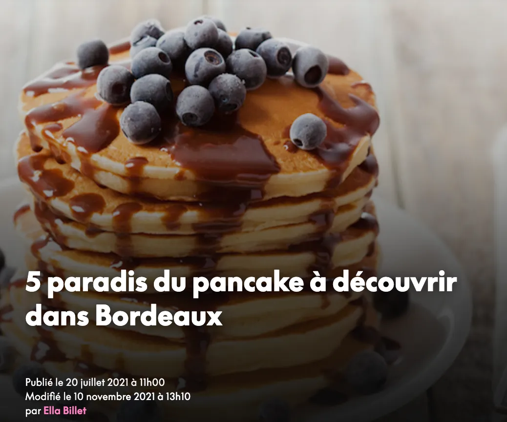 Madame Pancakes dans le top des "paradis du pancake" selon LeBonBon !